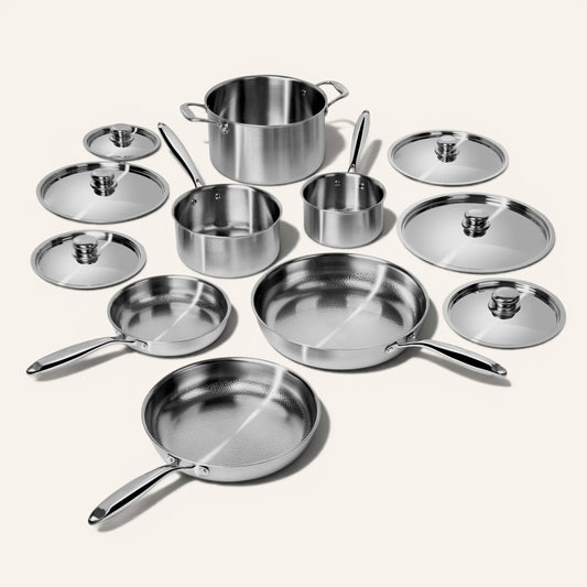 Titanium Hammered Cookware Set | 12-Pcs