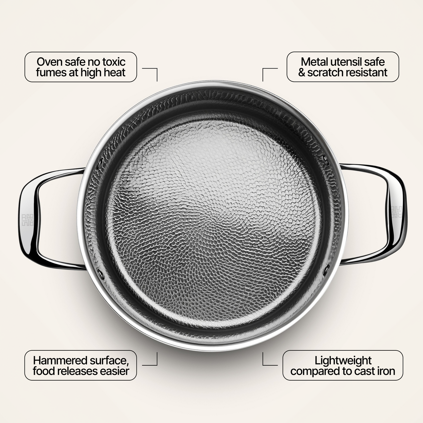 Titanium Hammered Saucepan With Lid | 8-Qt