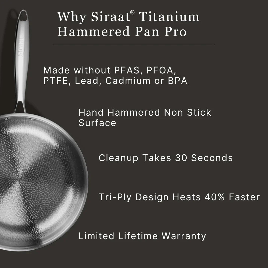 Titanium Hammered Pan Set With Lids | 6-Pcs
