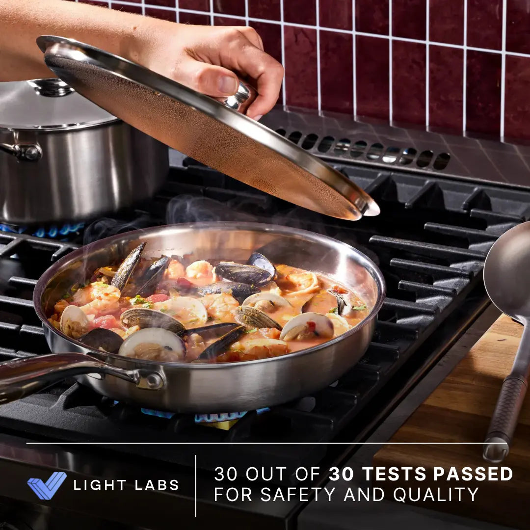 Titanium Hammered Pan Set With Lids | 6-Pcs