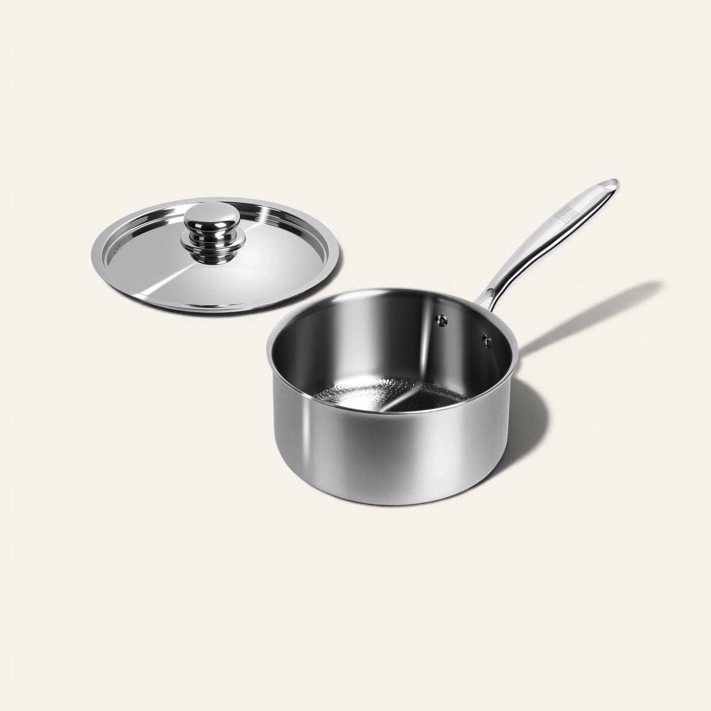 Titanium Hammered Saucepan With Lid | 2-Qt