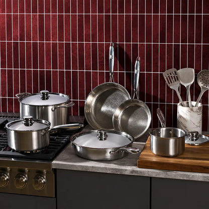 Titanium Hammered Cookware Set | 12-Pcs