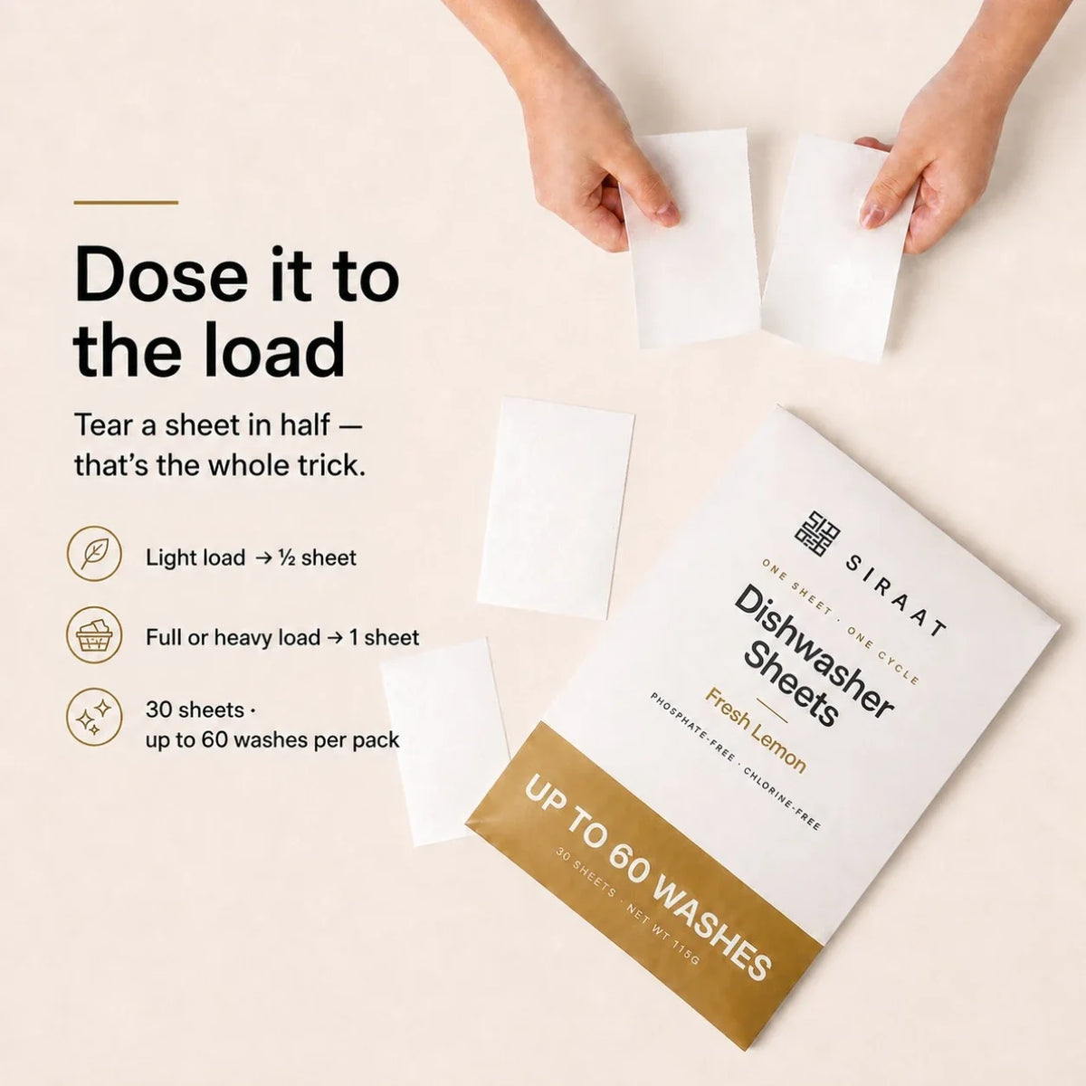 Plastic-Free Dishwasher Sheets