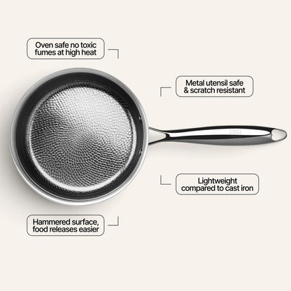 Titanium Hammered Saucepan With Lid | 2-Qt